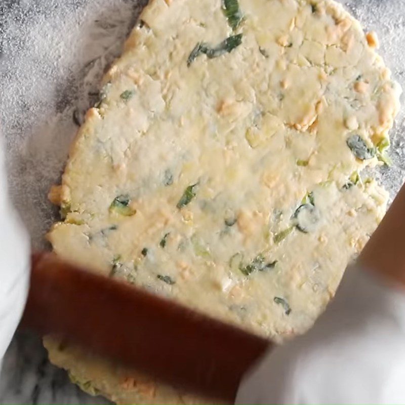 Step 3 Roll and cut the dough for savory cheese and onion scones