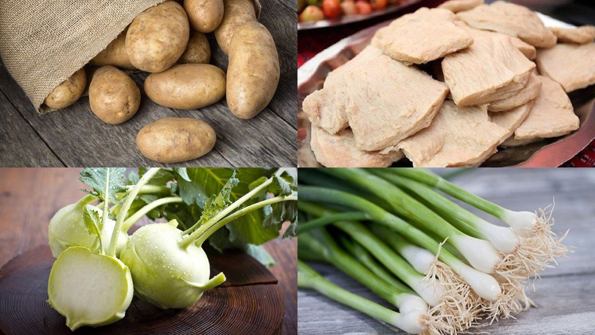 Ingredients for vegetarian potato soup