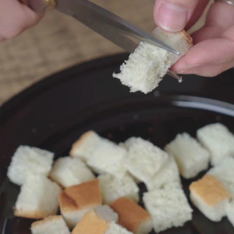 Step 1 Cut the bread Caramel Butter Sugar Bread