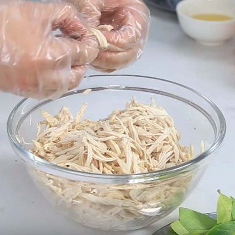 Step 5 Slice pork and shred chicken for Mixed Ball Soup