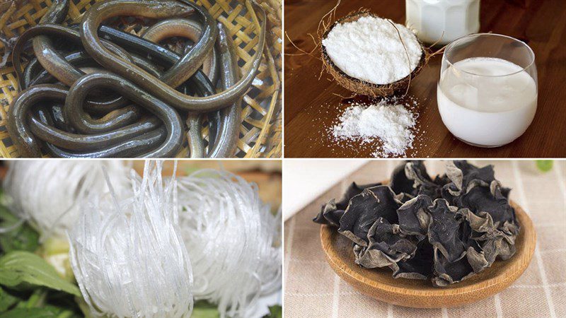 Ingredients for stir-fried eel dish