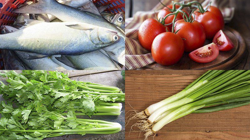 Ingredients for fried snakehead fish (snakehead fish) and fried with tomato sauce