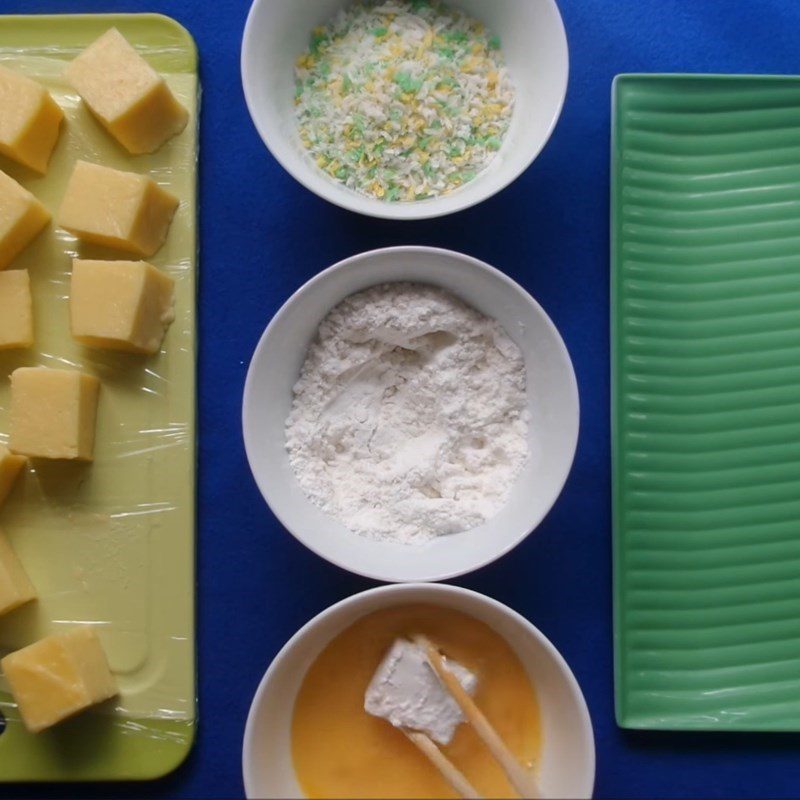 Step 4 Fry the corn cake Fried corn cake