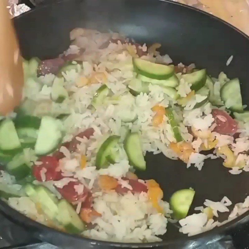 Step 3 Frying Rice Fried Rice with Dried Shrimp