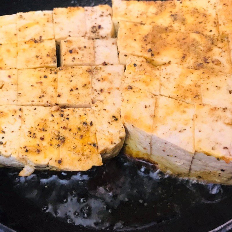 Step 2 Fry tofu Fried Tofu with Soy Sauce