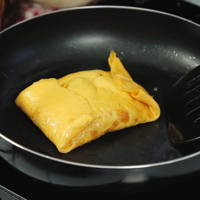 Step 3 Fried and Rolled Eggs Noodles rolled in fried eggs with canned fish