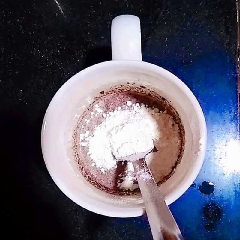 Step 2 Add flour to the cup Oreo mug cake