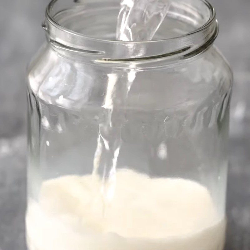 Step 1 Put the ingredients into the jar for Caramel Latte