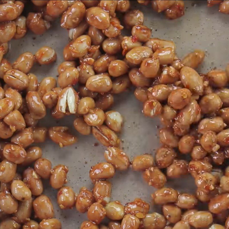 Step 3 Add peanuts Roasted peanuts with fish sauce