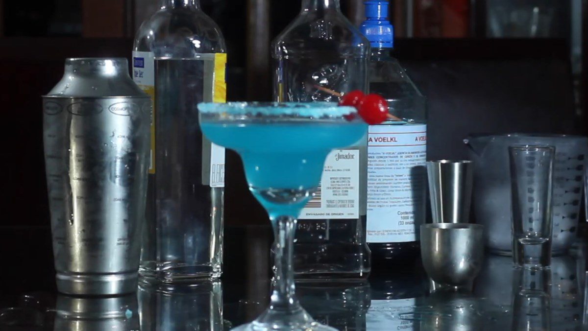 Shaken Blue Margarita Cocktail