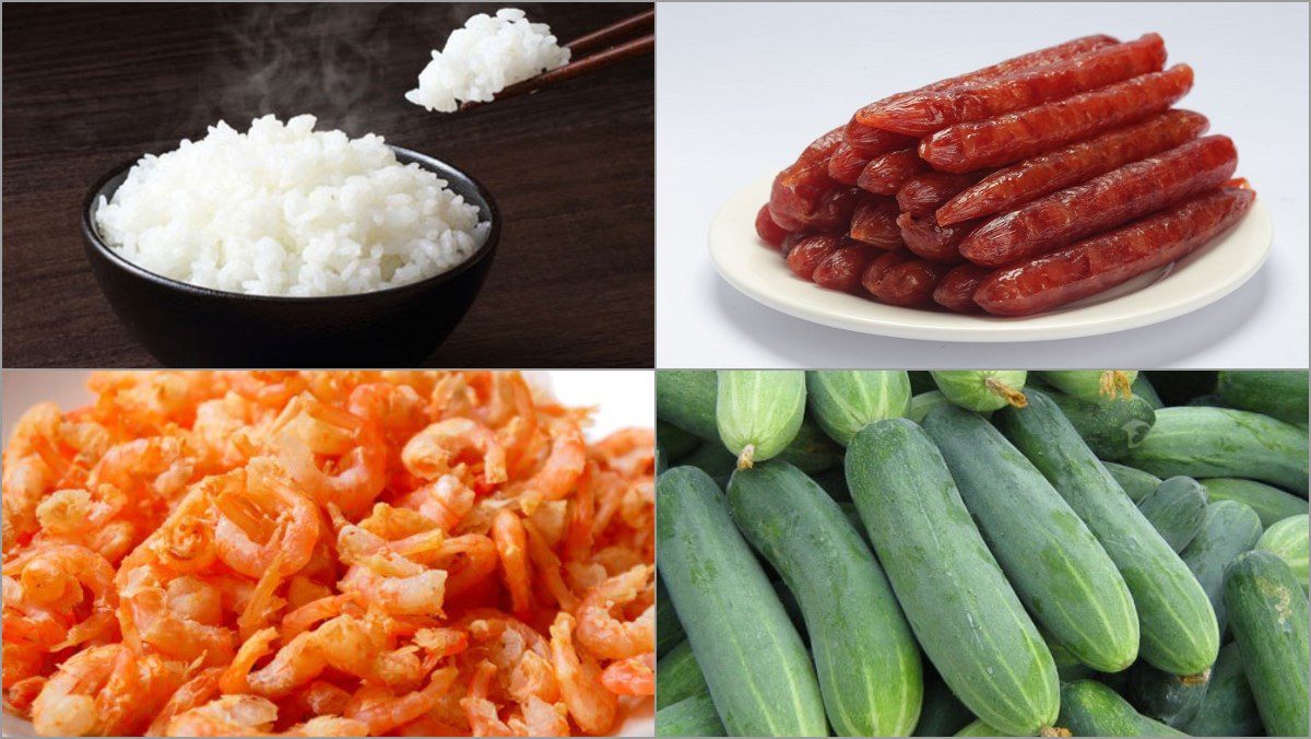 Ingredients for dish 2 how to make fried rice with sausage