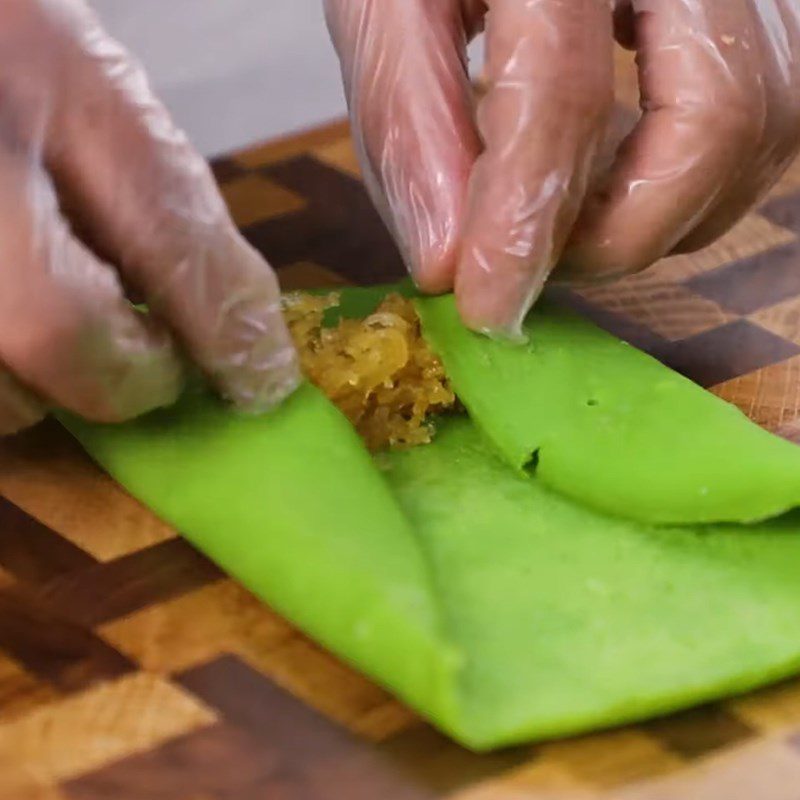 Step 7 Coconut Filling Roll Crepe from Pandan Leaves and Pumpkin