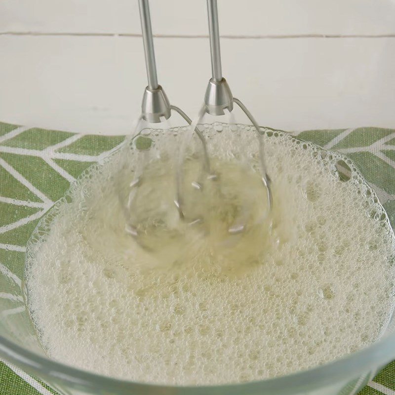 Step 4 Whipping the eggs for Shanghai Banana Cake