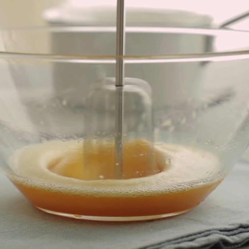 Step 2 Whipping the eggs for Castella Cake with rice flour