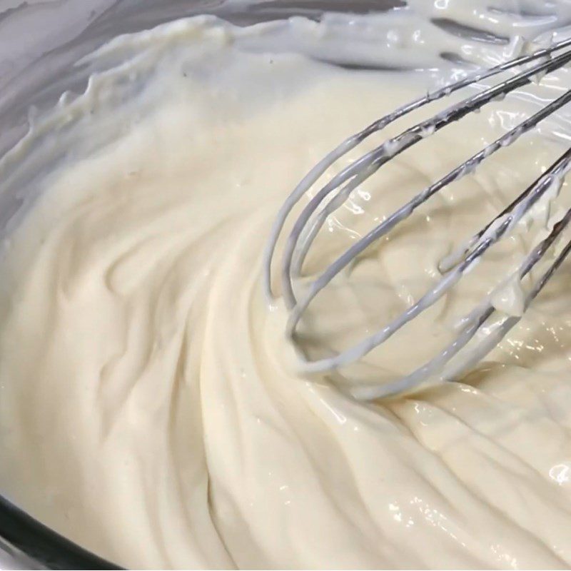 Step 2 Whip cream cheese for Lychee Cheesecake