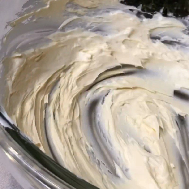 Step 2 Whip cream cheese for Lychee Cheesecake