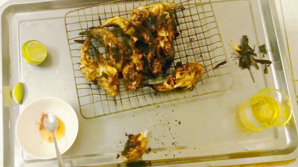 Grilled frogfish with satay