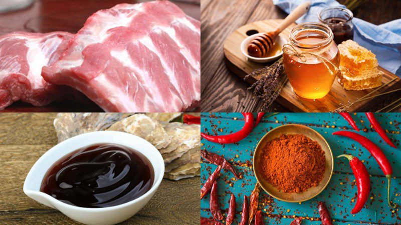 Ingredients for sweet and salty rib dish