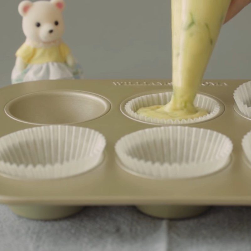 Step 4 Pouring into molds and baking Lemon butter muffin