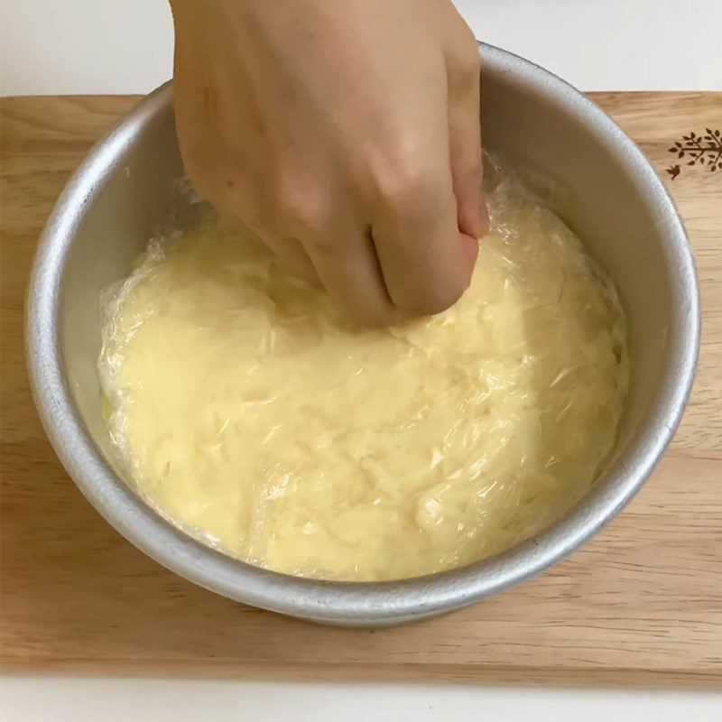 Step 2 Heat and cool the cake mixture Baked Fresh Milk Cake