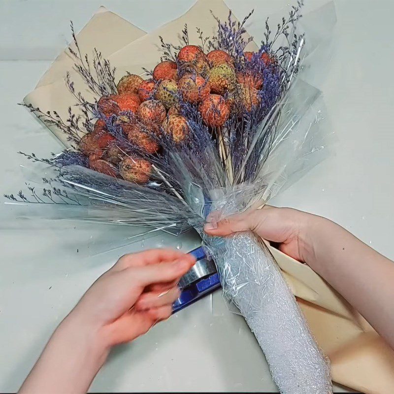 Step 3 Flower Wrapping Lychee Bouquet