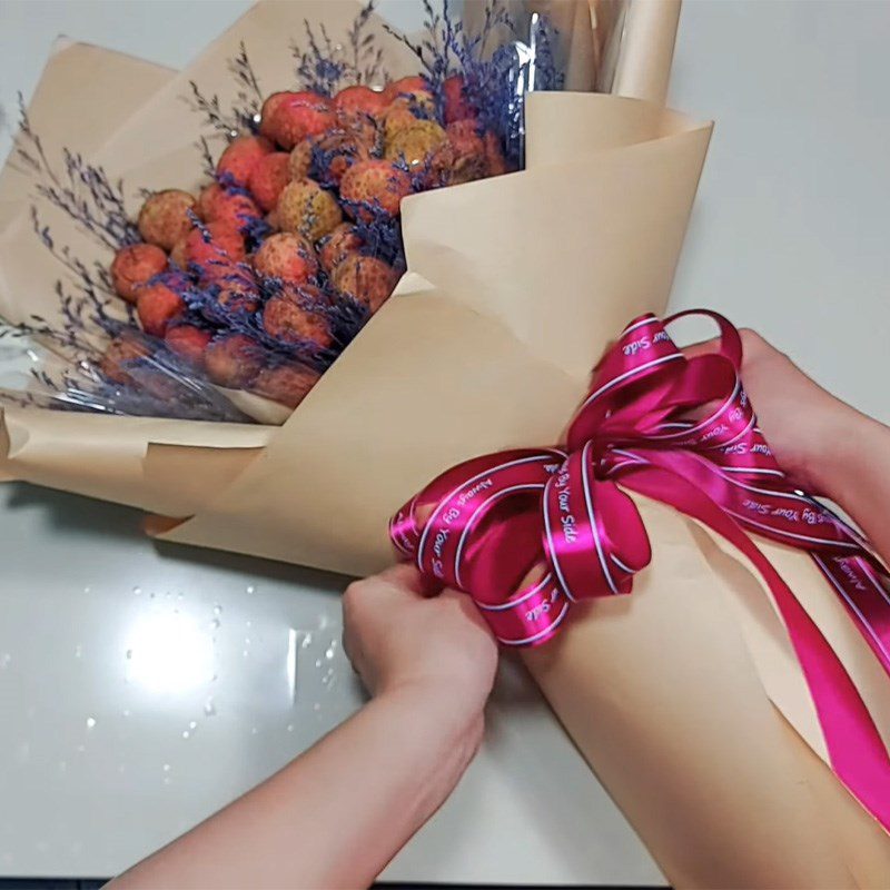 Step 3 Flower Wrapping Lychee Bouquet