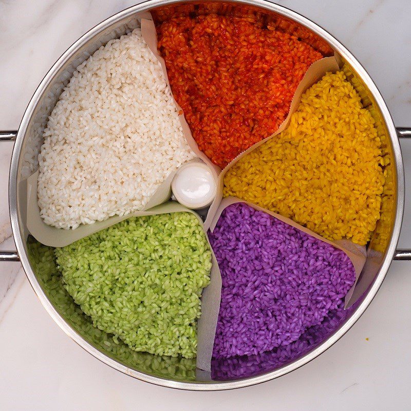 Step 3 Steamed Colorful Sticky Rice Colorful Sticky Rice