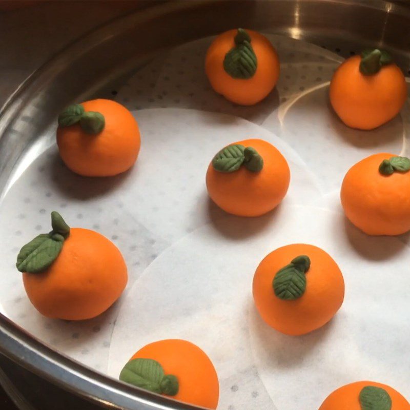 Step 6 Steaming the cake Citrus bao