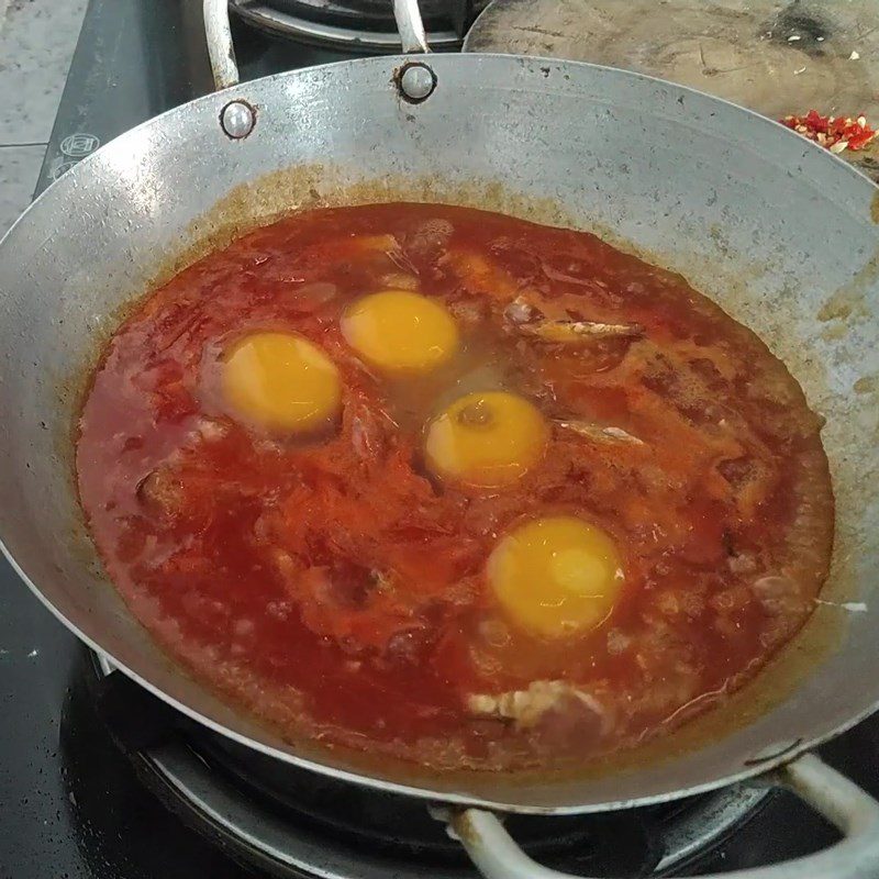 Step 2 Finishing Sardines with Fried Eggs