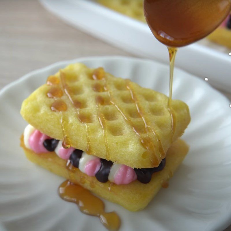 Step 7 Cheese Cream Waffle Sandwich and Decoration Cheese Waffle