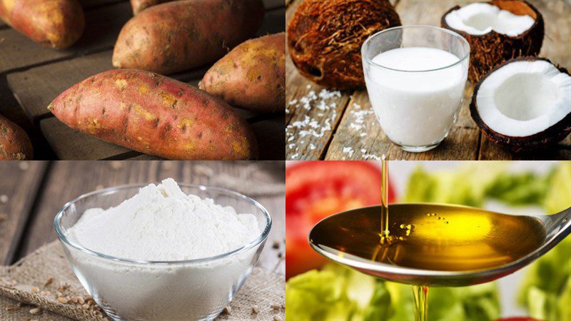 Ingredients for sweet potato coconut milk donuts