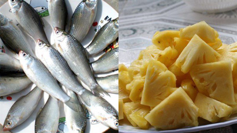 Ingredients for the dish 2 ways to cook fish with pineapple