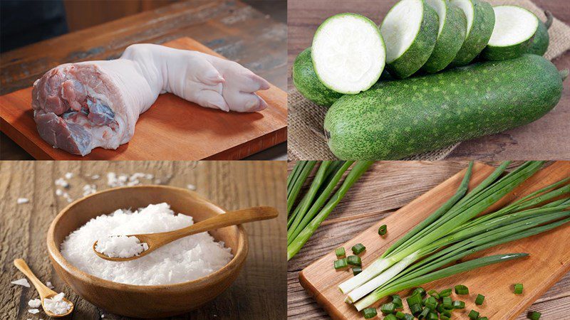 Ingredients for dish 2 ways to cook stewed pork hock soup