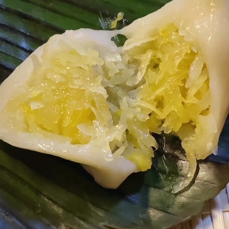 Step 6 Finished Product of Coconut Durian Sticky Rice Cake