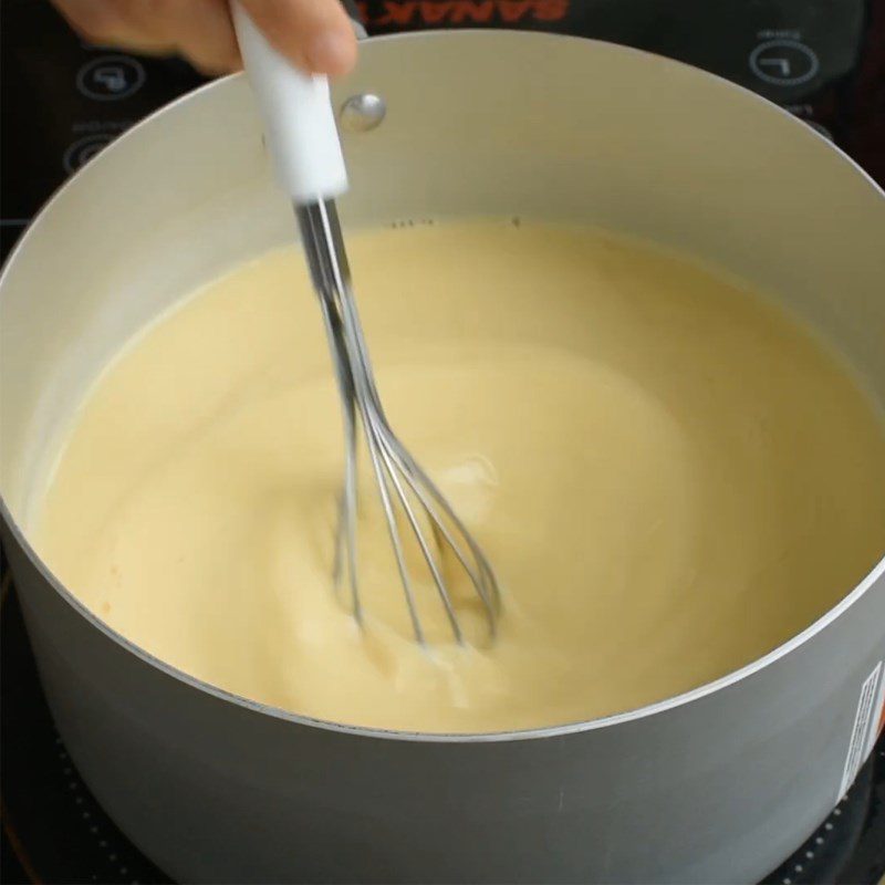 Step 5 Making banana custard ice cream Banana cake