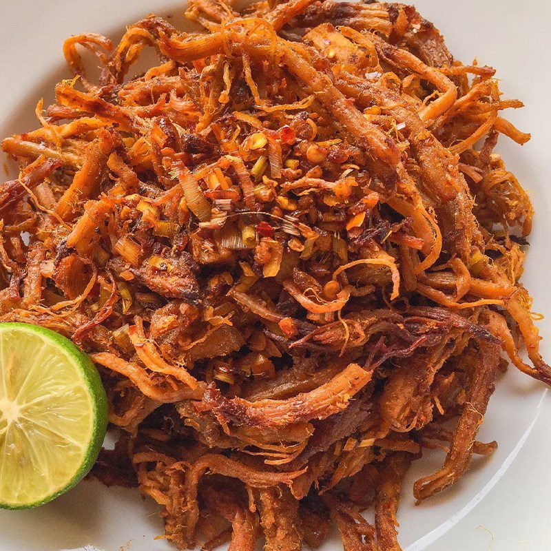 Step 4 Drying pork Dried spicy sour plum pork