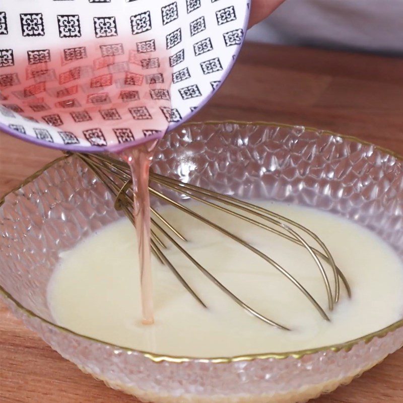 Step 7 Making the rose cream layer Layered rose crepe cake