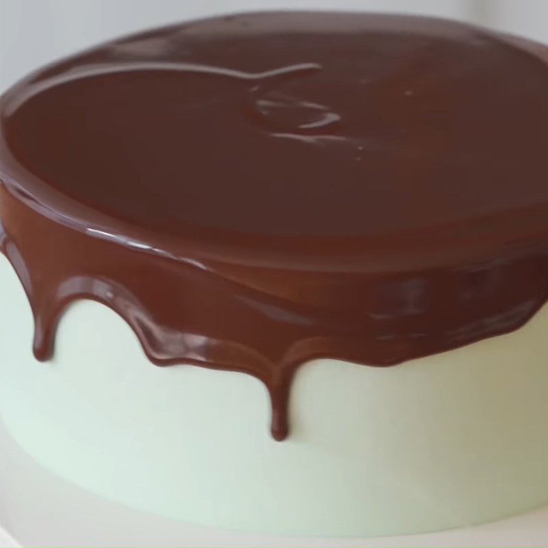 Step 8 Make chocolate sauce for topping and decoration Birthday chocolate cake with mint flavor