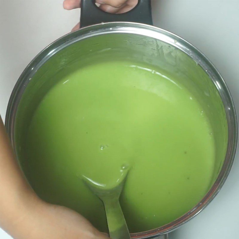 Step 2 Make green tea jelly Mooncake green tea jelly with coconut milk