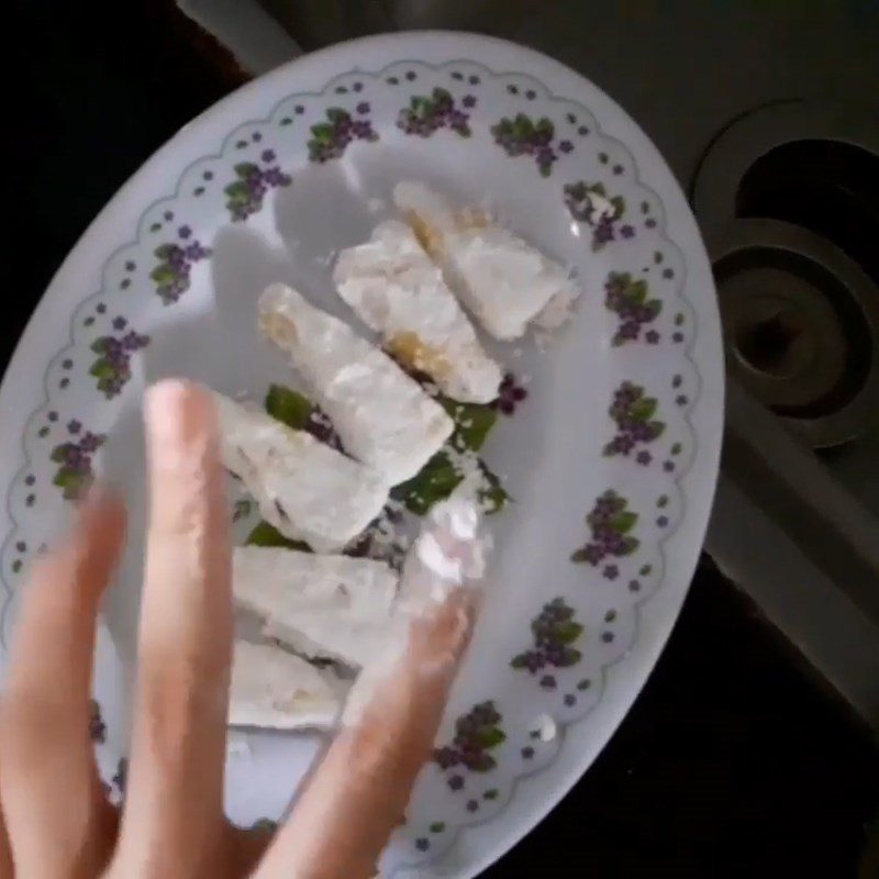 Step 2 Roll the Laughing Cow cheese in cornstarch and fry