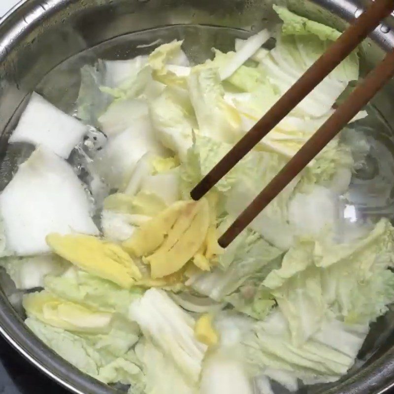 Step 2 Boil Napa Cabbage Boiled Napa Cabbage