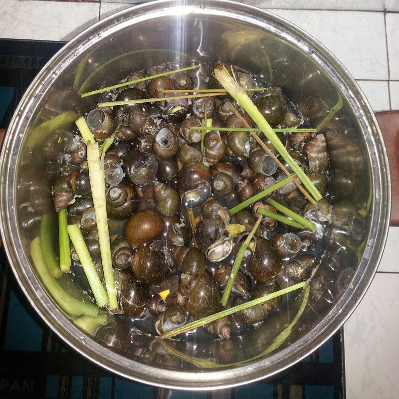 Step 2 Boil the snails Grilled Sea Snails with Green Onion Oil