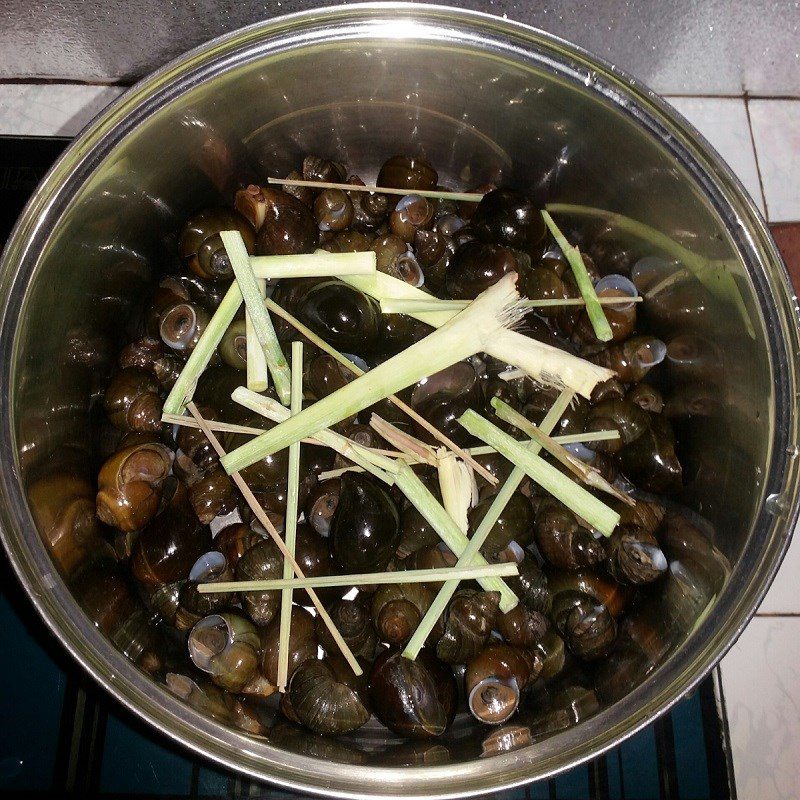 Step 2 Boil the snails Grilled Sea Snails with Green Onion Oil