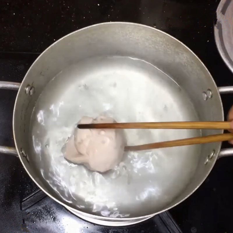 Step 1 Boil pork Jute Leaf Porridge