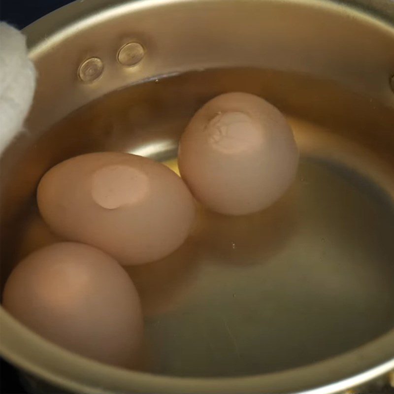 Step 1 Boil the eggs Fried Pâté Buns