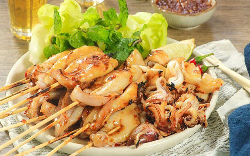 Grilled Squid with Satay