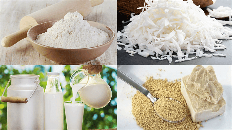 Ingredients for coconut steamed buns