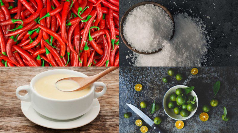 Ingredients for green chili salt and red chili salt