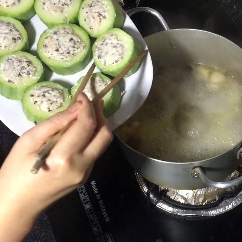 Step 4 Stuffed Winter Melon with Mushrooms Vegetarian Stuffed Winter Melon Soup