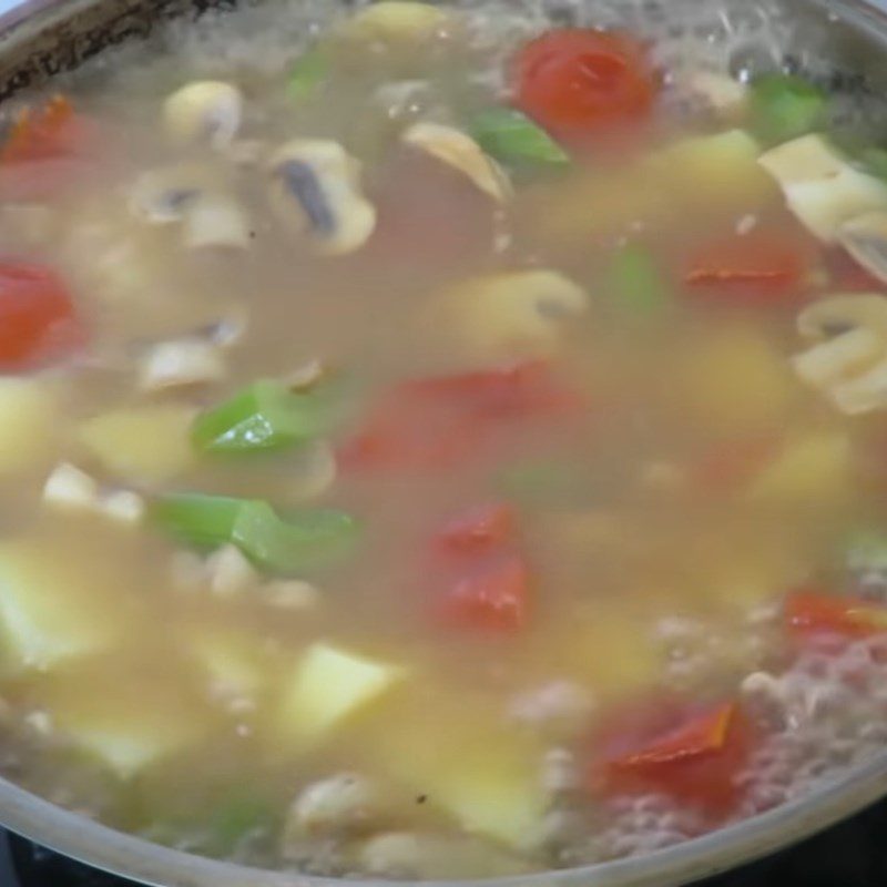 Step 3 Cook the soup Potato soup with cashews